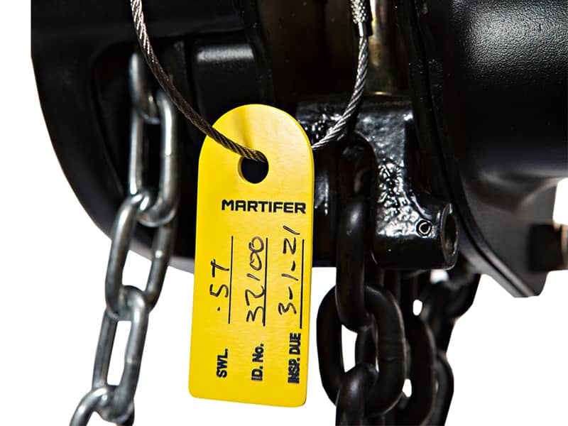 yellow inspection tag on equipment – supertag certags metal tag with barcode