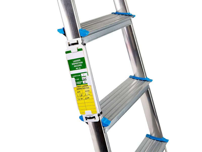 ladder inspection due tag, writeable, weatherproof tag, weatherproof label, uv resistant label, uv resistant tag