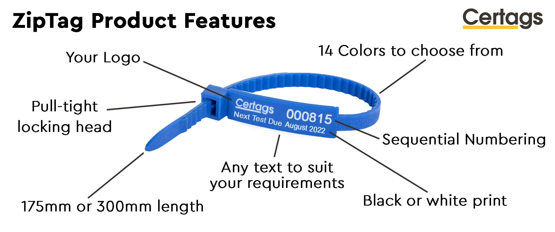 ziptag-product features Certags lifting tags - equipment Inspection Tags Product Features
