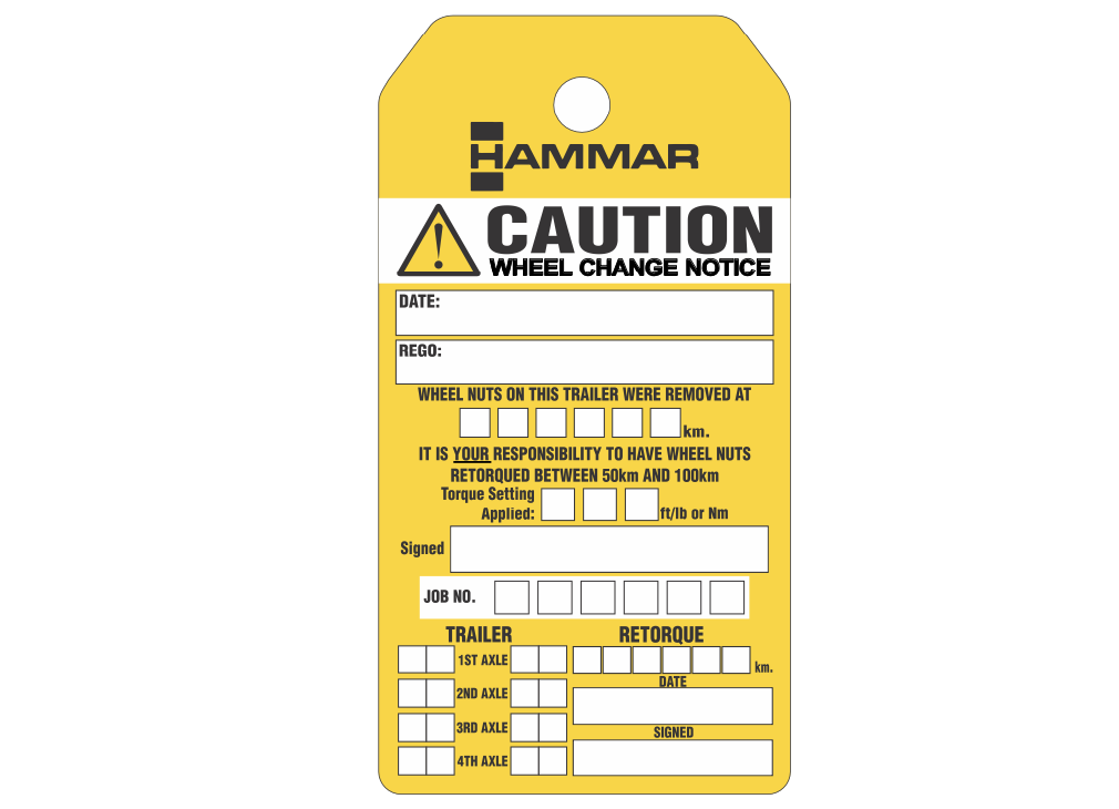 Wheel torque tags Certags perforated flange tag design with label features